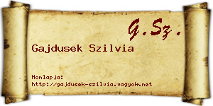Gajdusek Szilvia névjegykártya